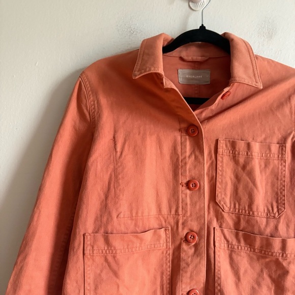 Everlane Sz XS The Chore Orange Cotton Casual Light Button Front Jacket - Picture 3 of 10